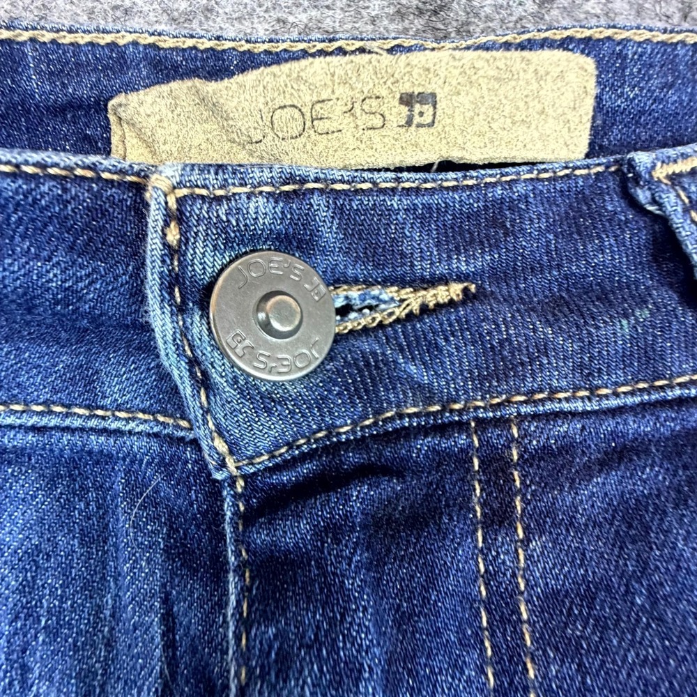Joe's Jeans Womens 27 Blue Denim Cotton Stretch Mid Rise Tapered Leg Raw Hem - Picture 9 of 10